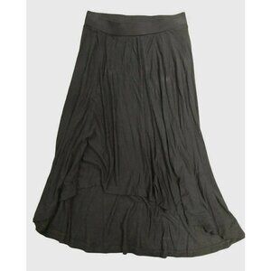 Stem Women Knit Hi Lo Solid Black Knit Skirt XS